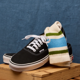 Retro Stripe Crew Socks - Blue / Chive
