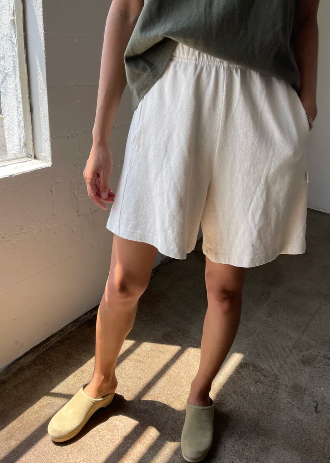 Flared Basketball Shorts - Naturel