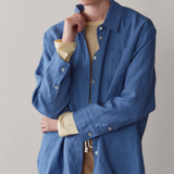 Linen Relaxed Shirt - Lapis