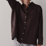 Linen Relaxed Shirt - Espresso