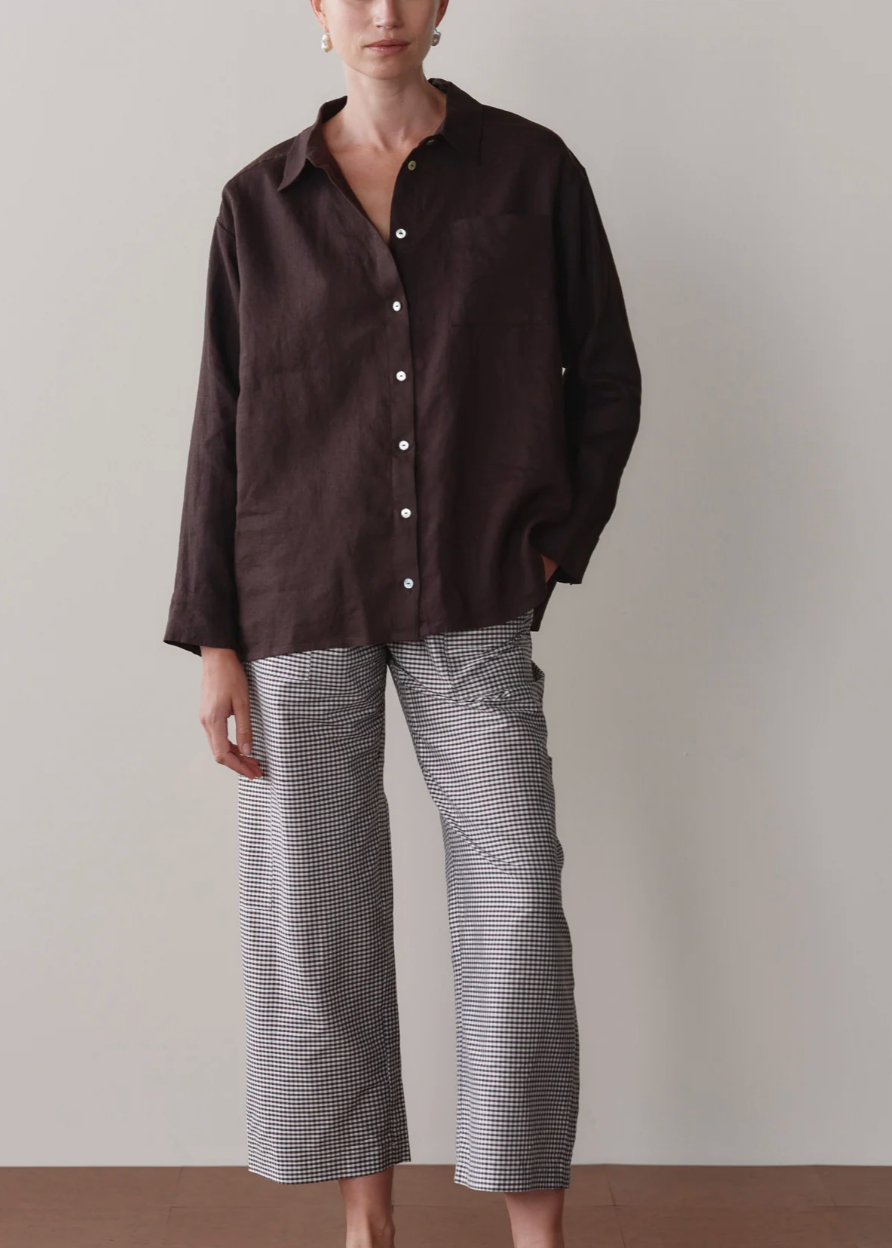 Linen Relaxed Shirt - Espresso