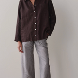 Linen Relaxed Shirt - Espresso