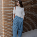 Cropped Balloon Pants - Blue