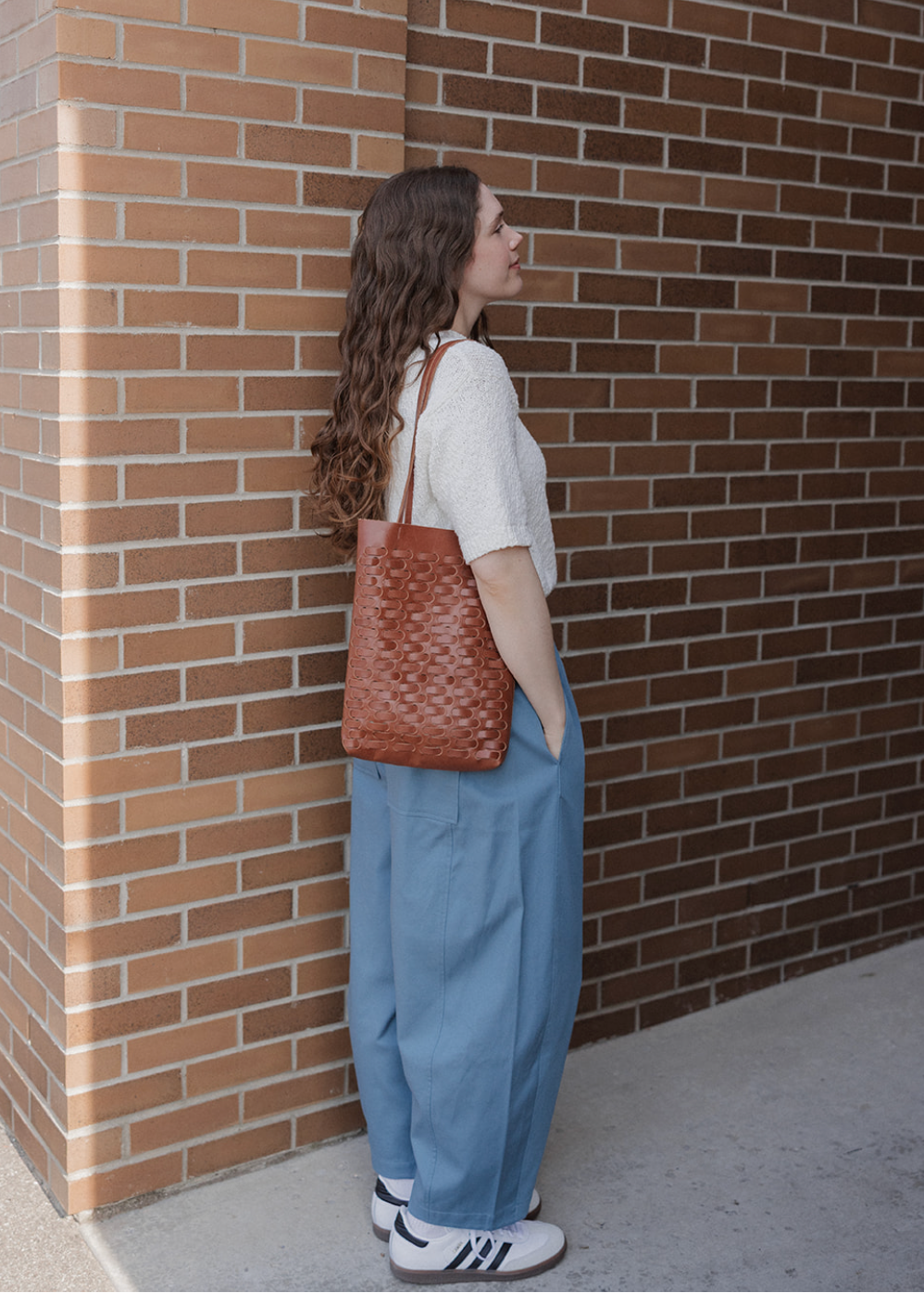 Cropped Balloon Pants - Blue