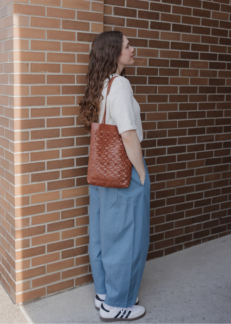 Woven Tote Bag - Saddle
