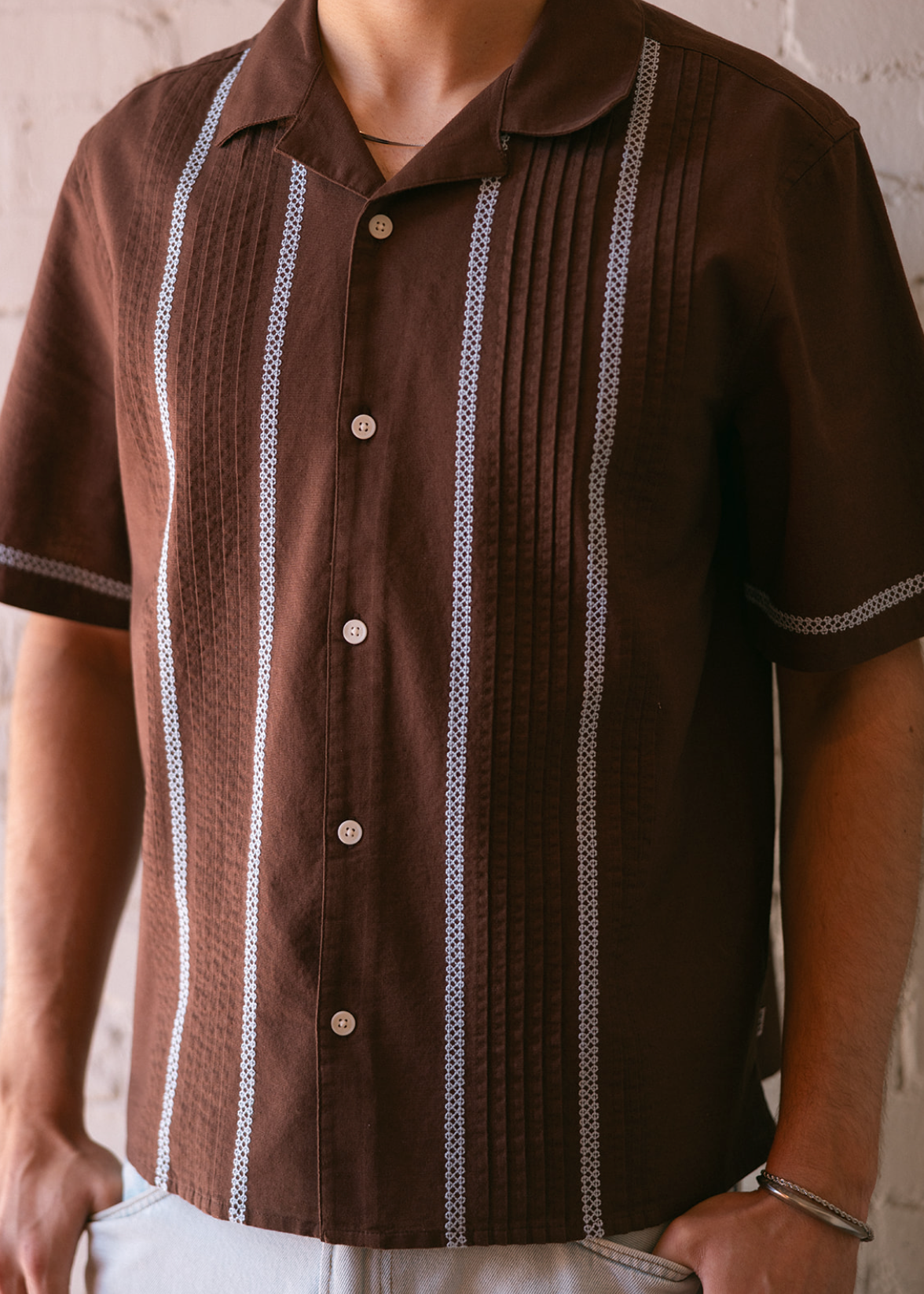Didcot SS Shirt - Blue / Brown
