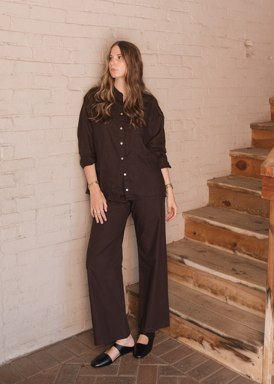 Linen Relaxed Shirt - Espresso