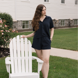 Liz Jersey Shorts - Navy