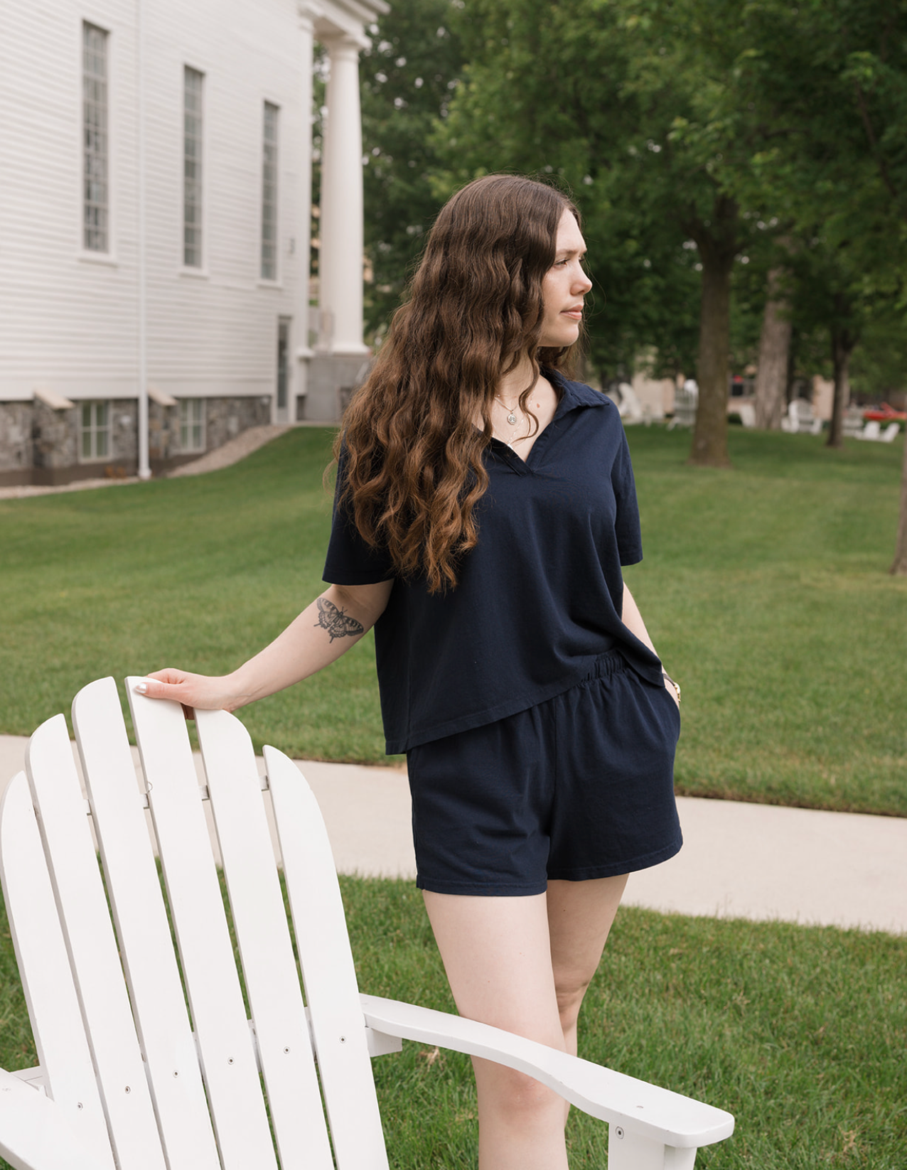 Liz Jersey Shorts - Navy