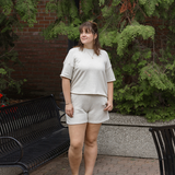 Ezra Terry Short Sleeve Sweatshirt - Oatmeal