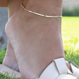Herringbone Anklet - Gold