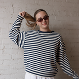 Vintage Crewneck - Navy Stripe