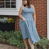 Monaco Cotton Sundress - Breezy Blues