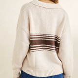 Strata Knit Collared Jumper - Natural