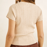 Dana SS Cardigan - Oat