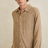 Linen Chambray Shirt - Coffee