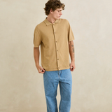 Textured Knit SS Shirt - Sand