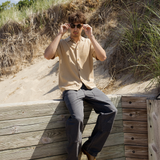 Textured Knit SS Shirt - Sand