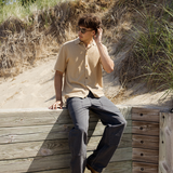 Textured Knit SS Shirt - Sand