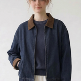 Denim Corduroy Jacket - Blue / Brown