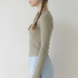 LS Stripe Tee - Oatmeal / Black