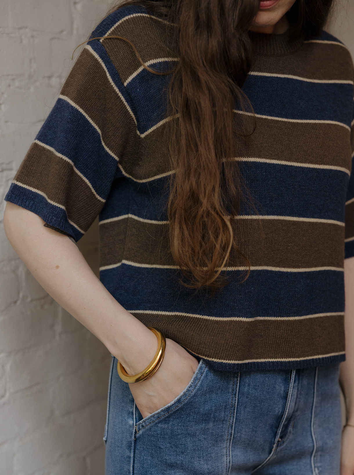 Pam Top - Brown / Navy