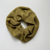 Raw Silk Scrunchie - Olive Green