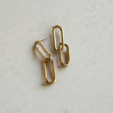 Lennox Paperclip Earrings - Gold