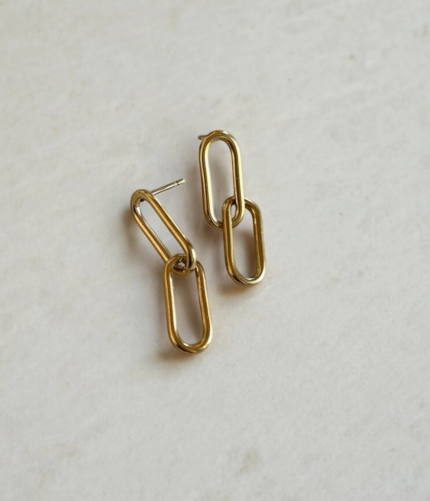 Lennox Paperclip Earrings - Gold