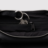 Small Recycled Leather Flat Crescent - Black