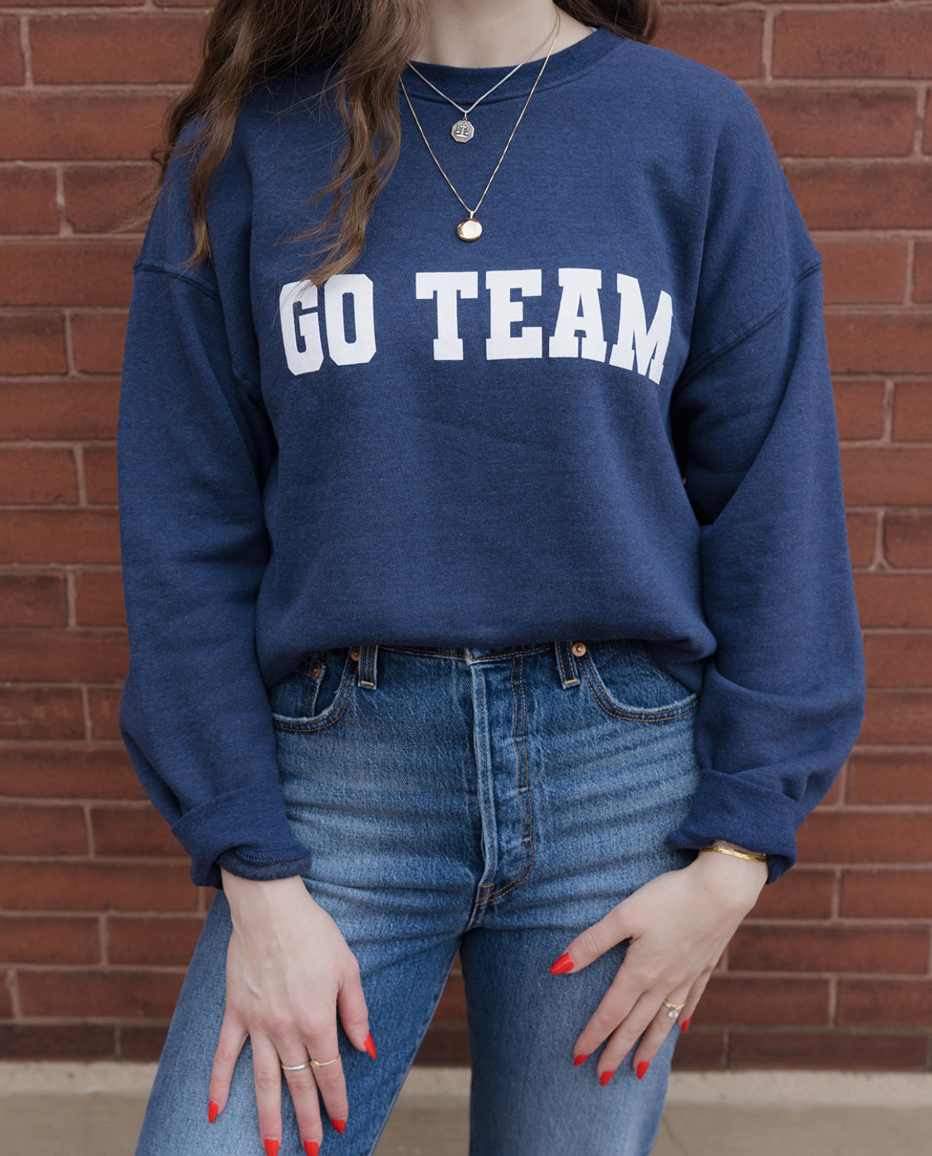 Go Team Oversized Crew - Navy