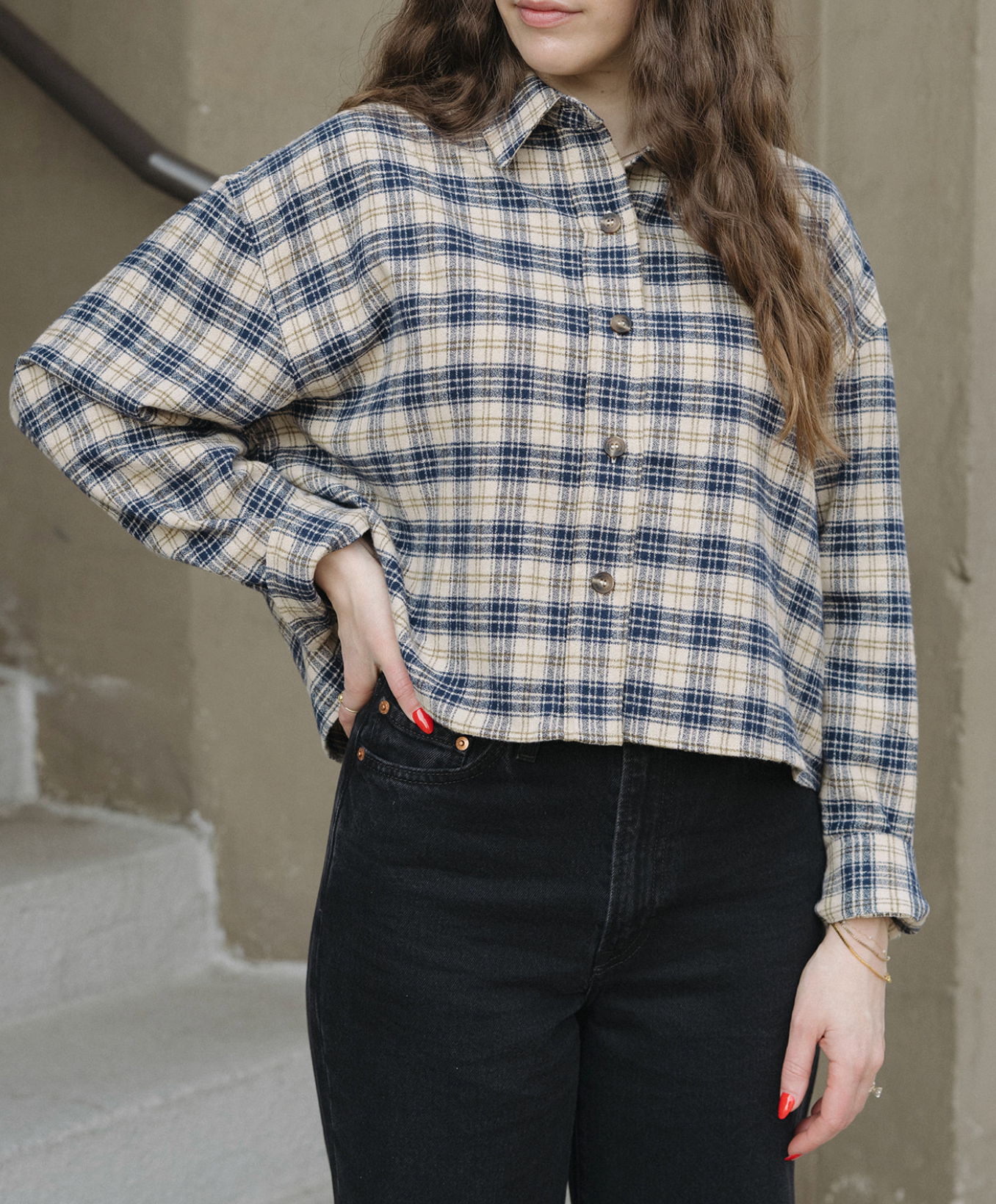 Tate Button Down Shirt - Sugar Plaid