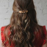 Textured Metal Barrette - Gold