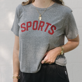 Red Sports Tee - Heather Grey