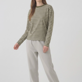 Relaxed Stripe Tee Shirt - Olive