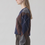 Argyle Sweater - Navy / Brown