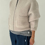 Alpaca Zip Front Jacket - Smoke