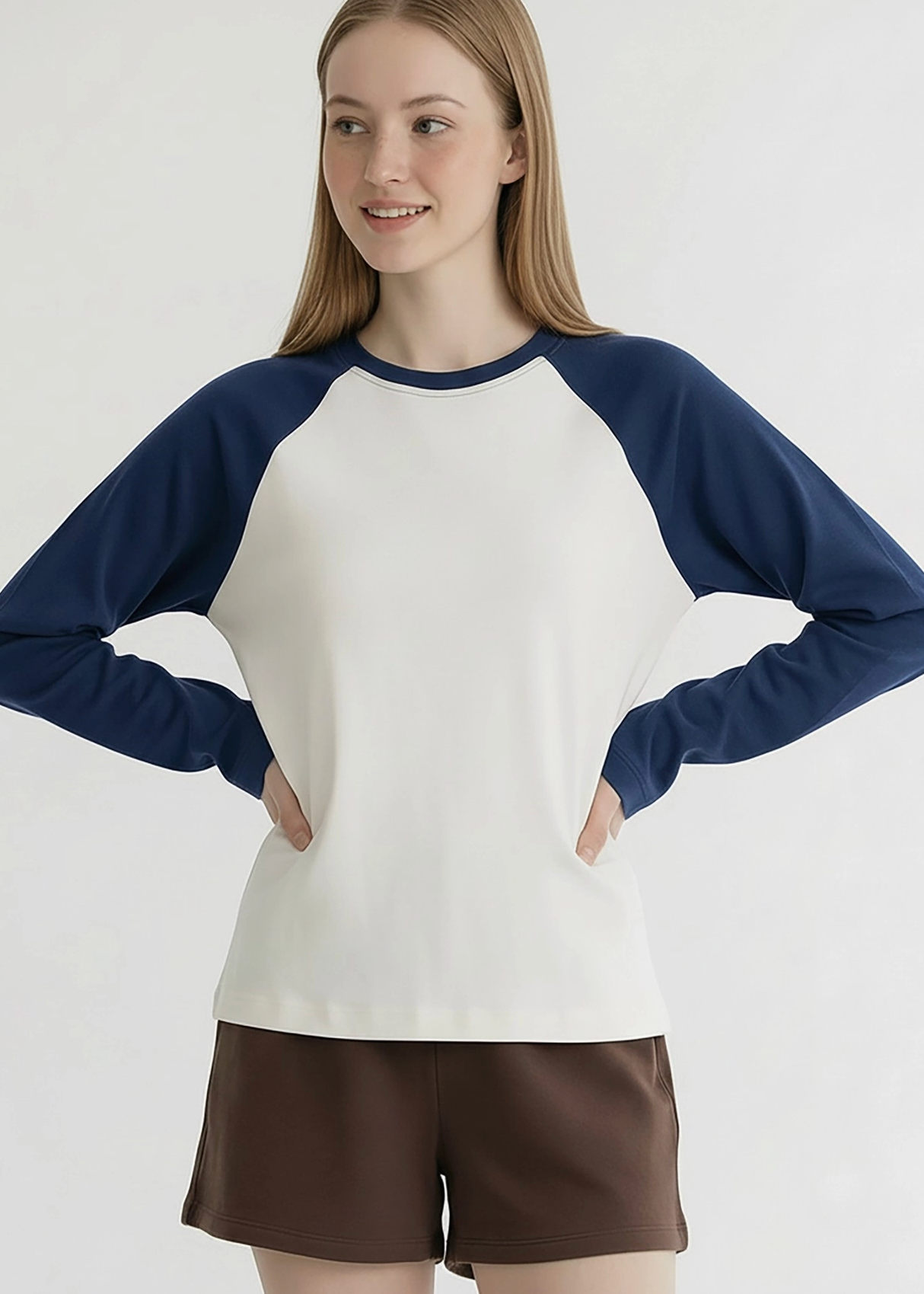 Retro Raglan Long Sleeve - Ivory / Navy