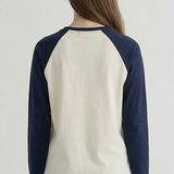 Retro Raglan Long Sleeve - Ivory / Navy