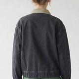 Denim Corduroy Jacket - Black / Dusty Blue