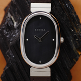 Jane Leather Watch - Silver / Dark Brown