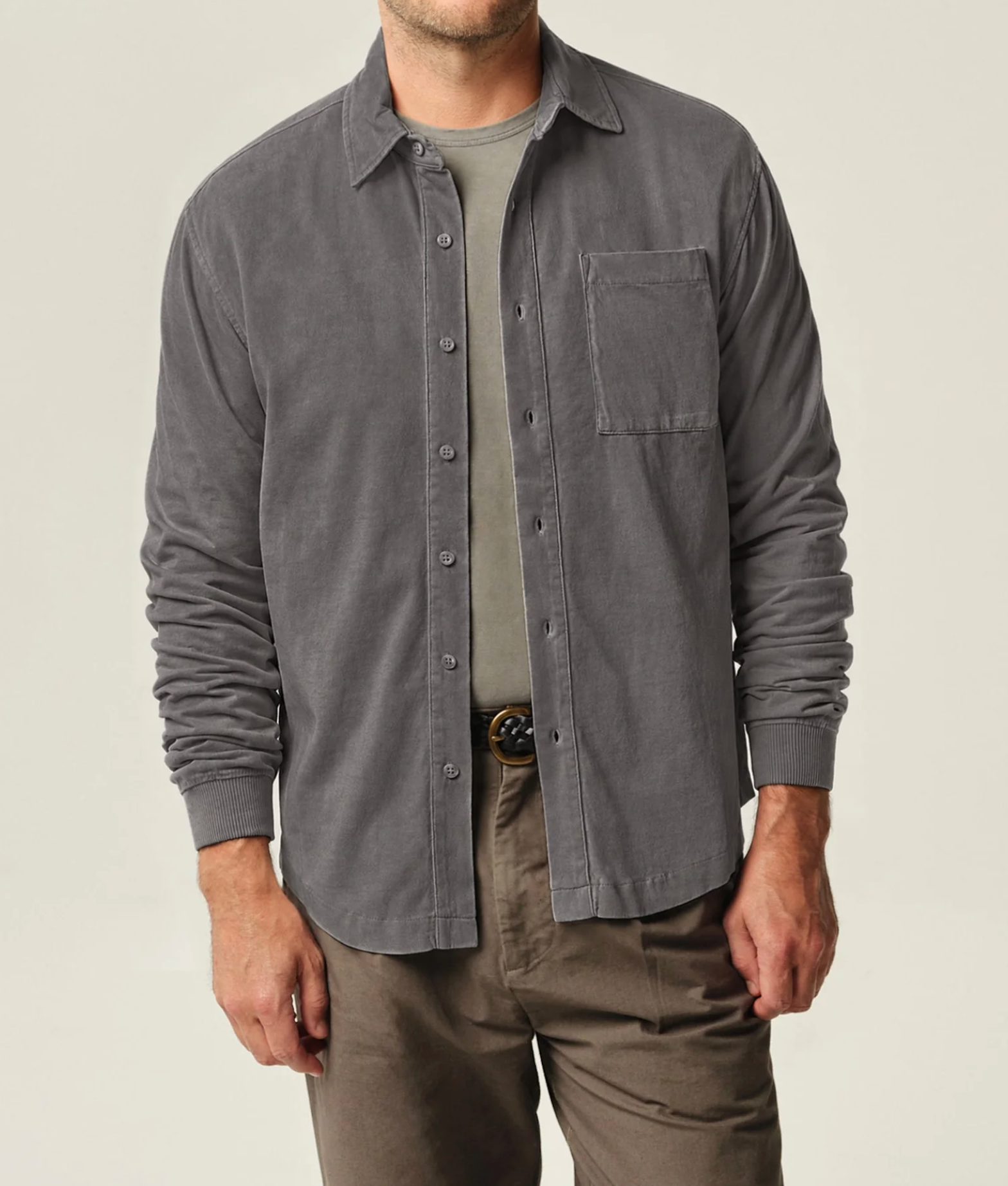 Featherweight Caza Knit Shirt - Slate
