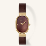 Jane Leather Watch - Gold / Dark Brown