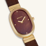 Jane Leather Watch - Gold / Dark Brown