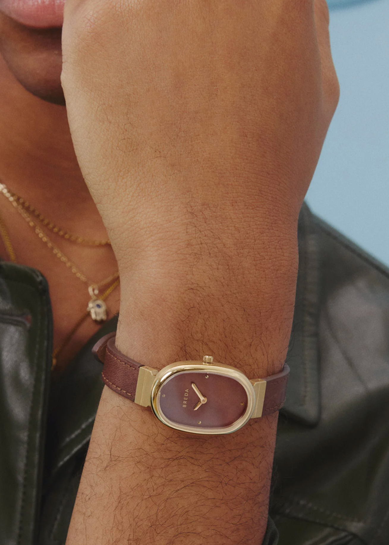 Jane Leather Watch - Gold / Dark Brown