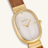 Jane Leather Watch - Gold / Light Brown