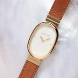 Jane Leather Watch - Gold / Light Brown