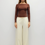 Alicia Top - Brown / Navy