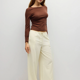 Alicia Top - Brown / Navy