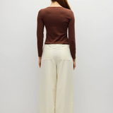 Alicia Top - Brown / Navy